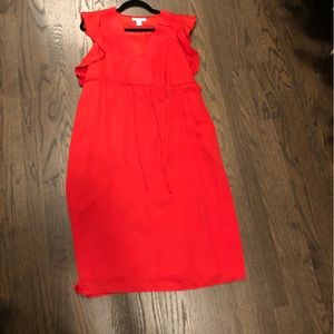 MATERNITY - motherhood silky red dress size small.
